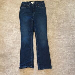 Madewell Dark Blue Midrise Kick Out Jeans
